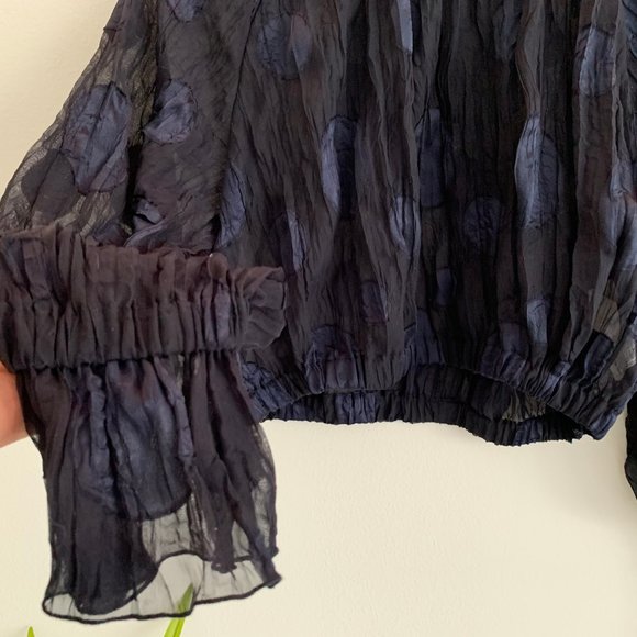 NWT Zara Semi Sheer Blouse - Picture 6 of 8